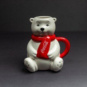 Coca-Cola Polar Bear Ceramic Mug – Red Scarf Holiday Collectible